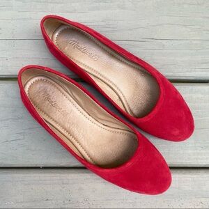 Madewell Reid cranberry red suede flats shoes size 9